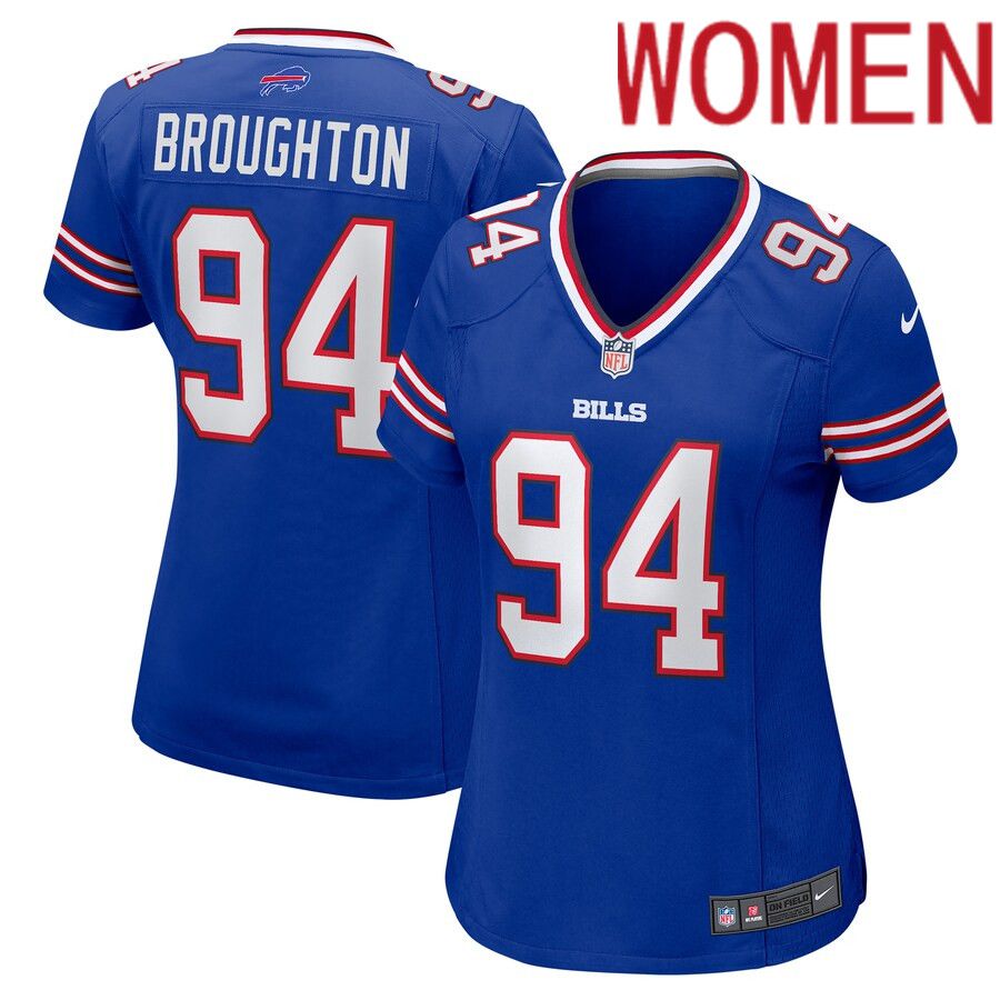 Women Buffalo Bills 94 Cortez Broughton Nike Royal Home Game Player NFL Jersey